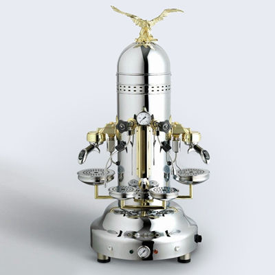 Bezzera Silver Eagle 2 Group Coffee Machine for cafe, Bezzera Verticale Silver, front view